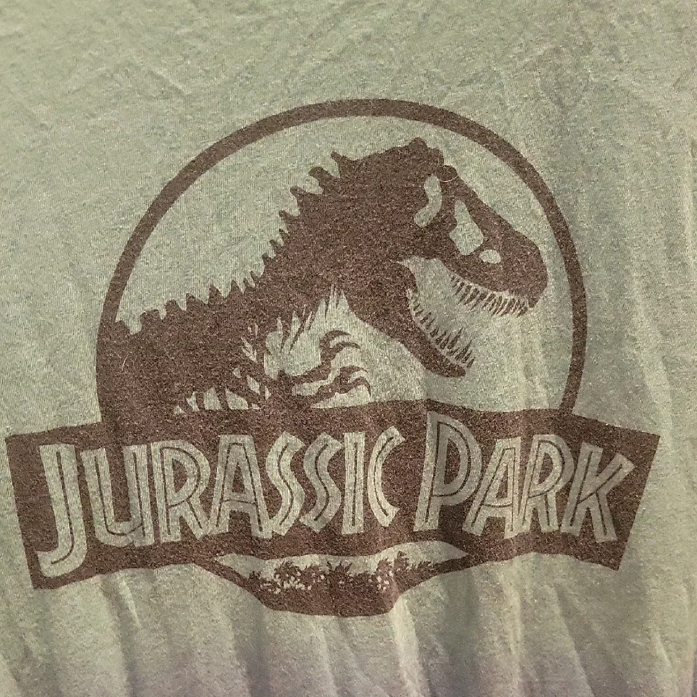 Torrid Blue and Green Tank Top Gradient Design With Jurassic Park Graphic - Picture 4 of 4